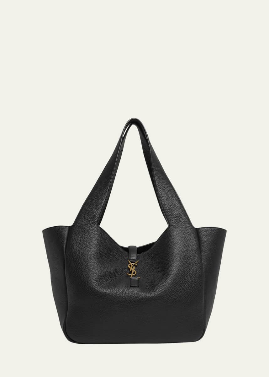 Saint Laurent Bea YSL Tote Bag in Deer Leather