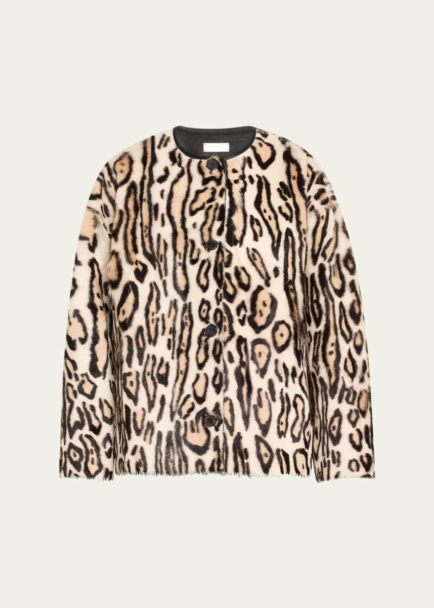 UTZON Jovanne Leopard Cashmere Overcoat