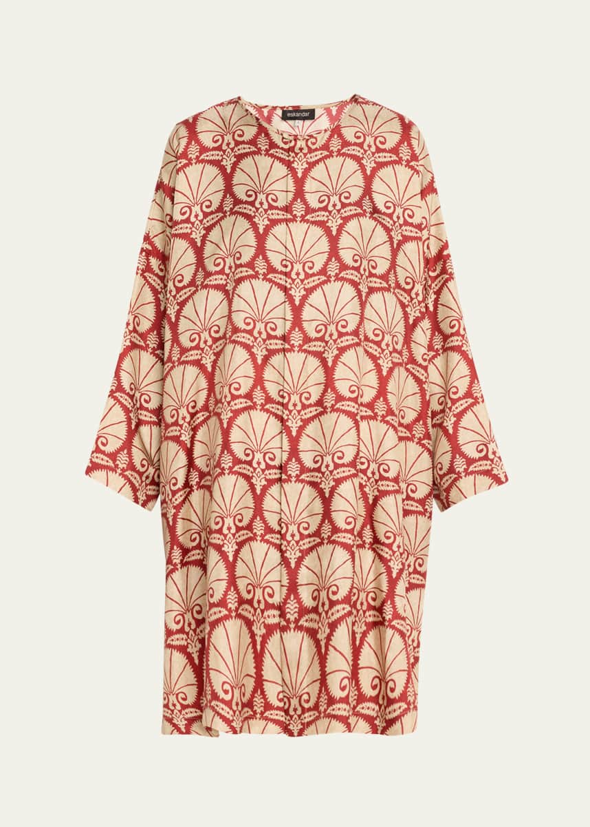 Eskandar Silk Button-Front Tunic with Side Slits