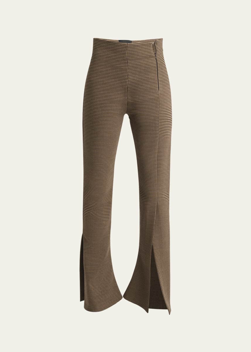 A.W.A.K.E. MODE Micro-Check Fitted Split Hem Pants