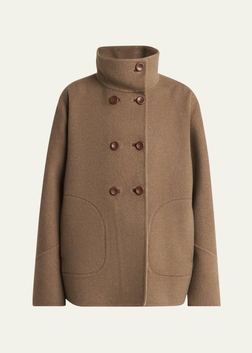 Loro Piana Camden Double-Breasted Cashmere Peacoat