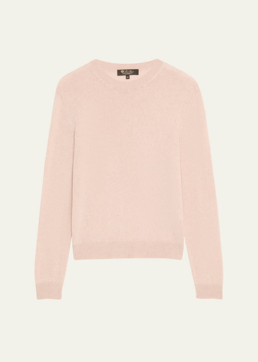 Loro Piana Fobello Crewneck Baby Cashmere Top