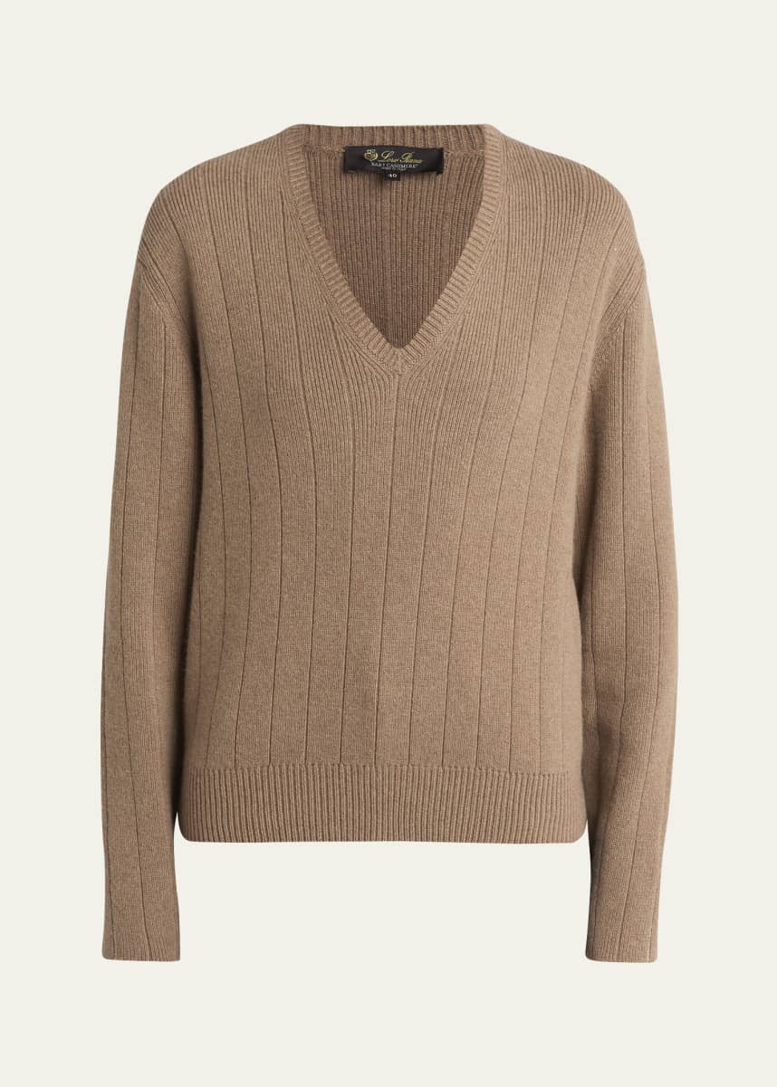 Loro Piana Cervatto V-Neck Baby Cashmere Sweater