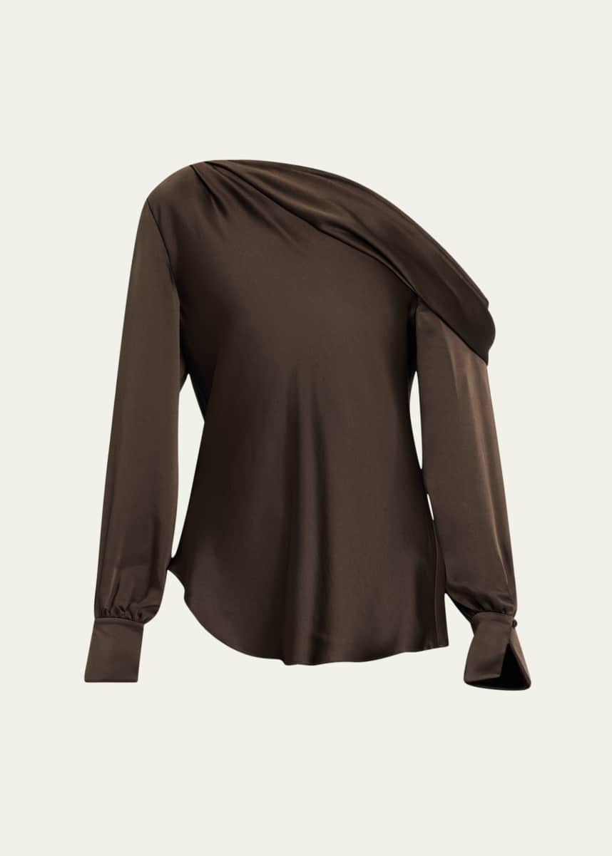SIMKHAI Alice Satin One-Shoulder Top