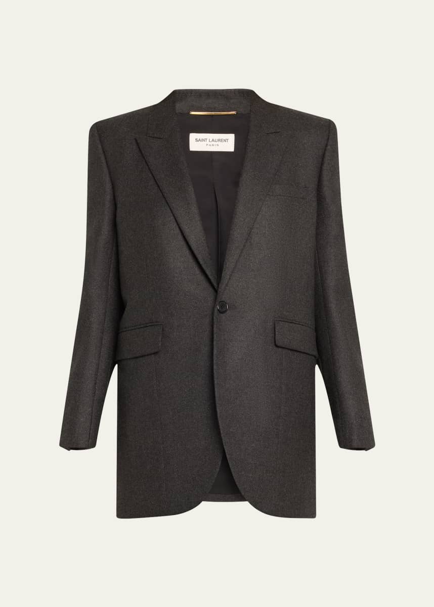 Saint Laurent Cashmere-Blend Tailored Blazer Jacket
