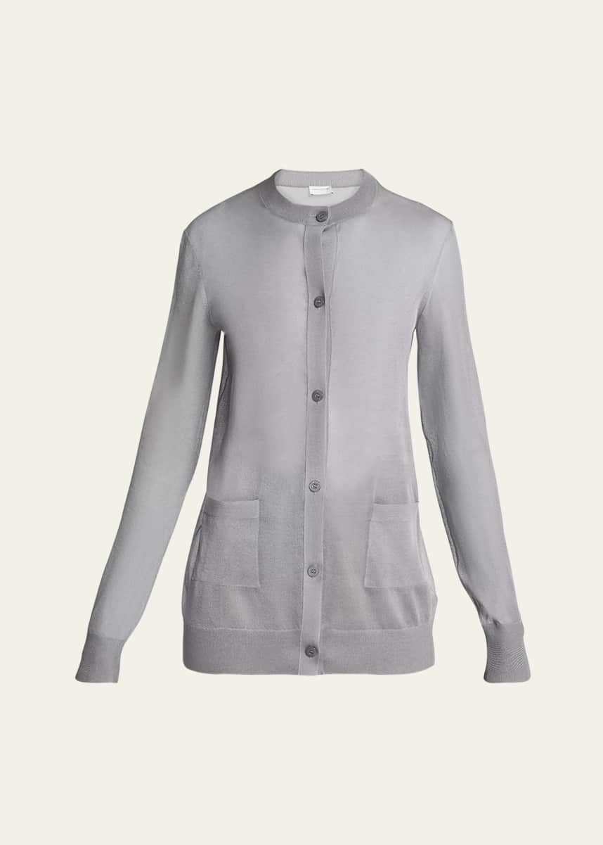 Saint Laurent Sheer Knit Button-Front Cardigan