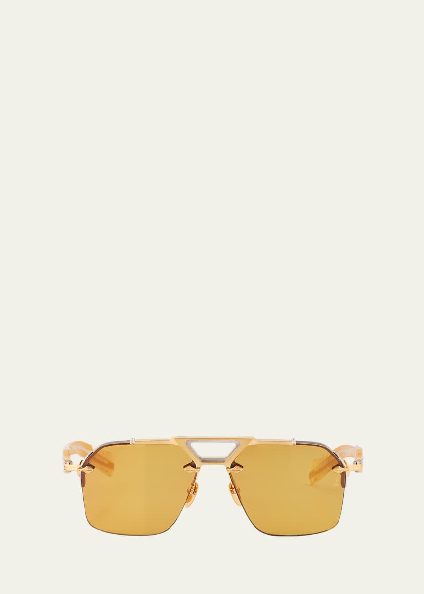 Jacques Marie Mage Silverton Acetate & Titanium Aviator Sunglasses