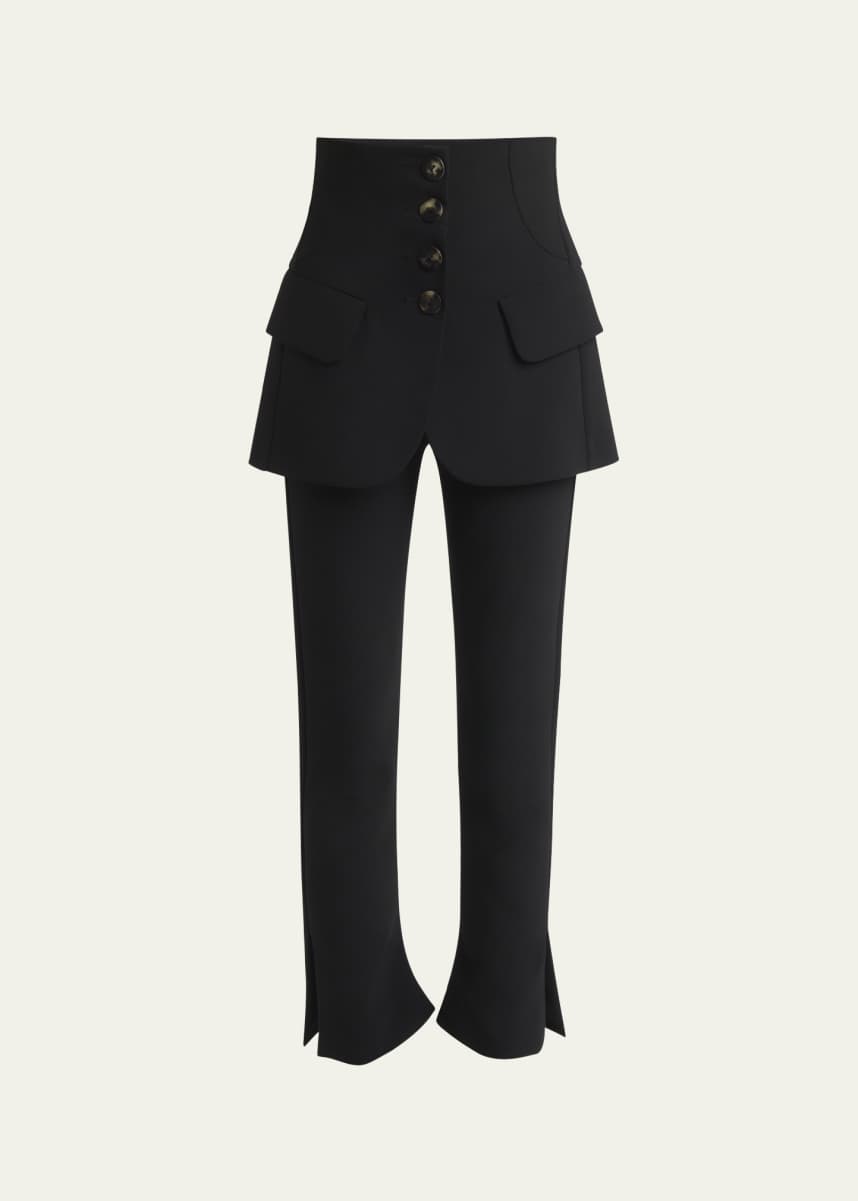 A.W.A.K.E. MODE Slit-Hem Slim Basque Trousers