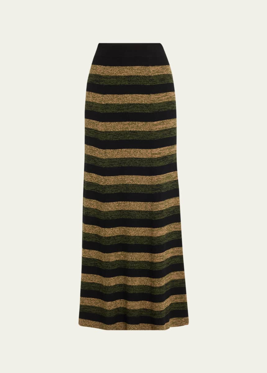 Ganni Stripe Merino Maxi Skirt