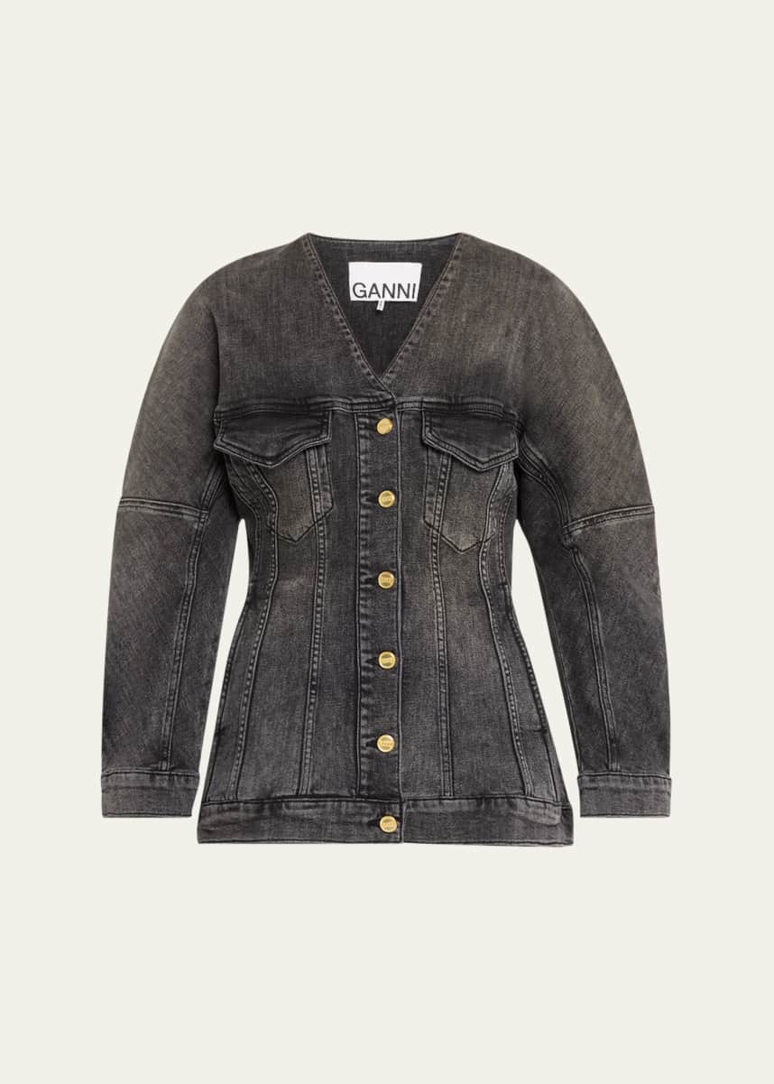 Ganni Shaped Denim Blazer