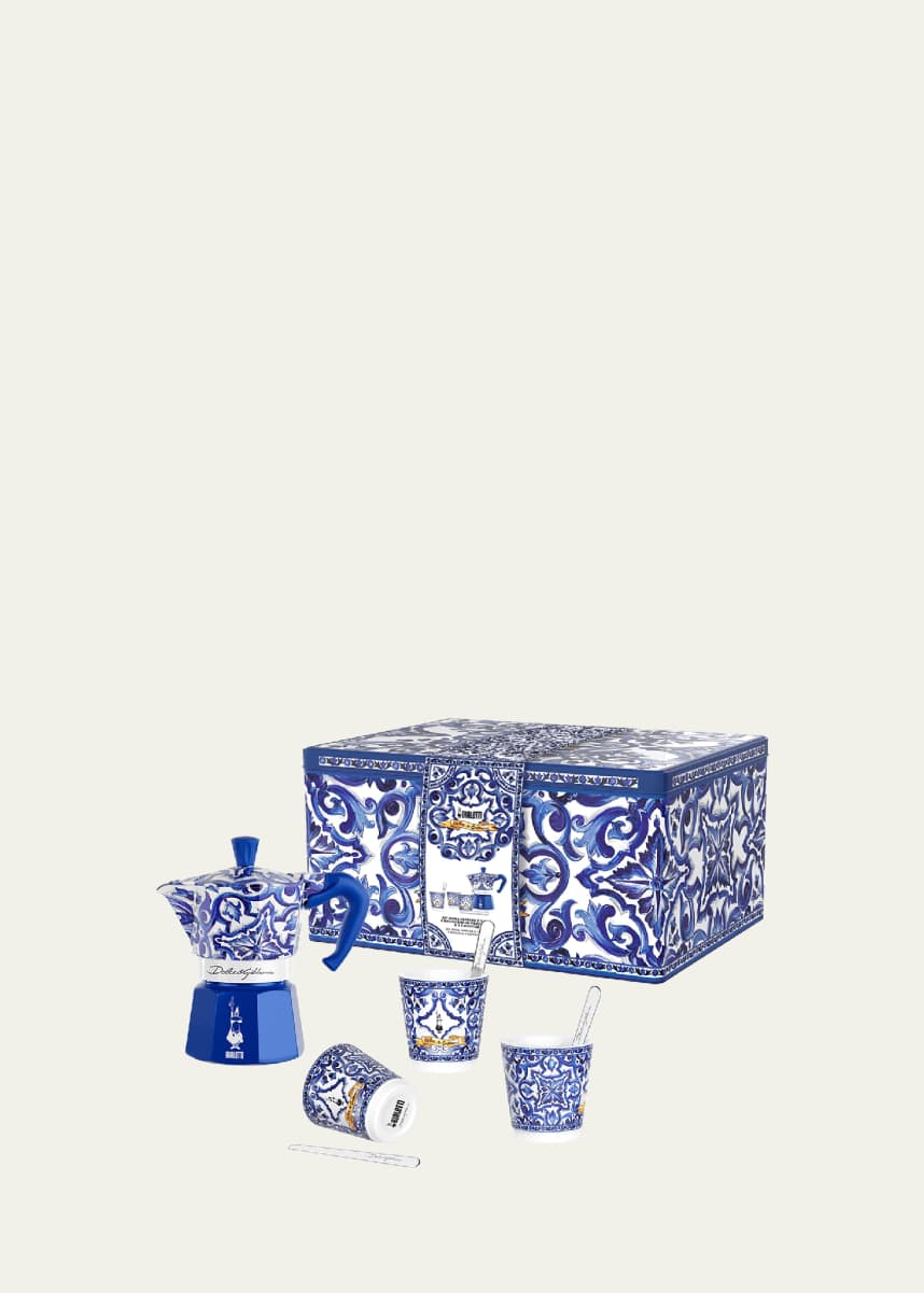 Bialetti x Dolce&Gabbana 2-Cup Moka Express Pot With Espresso Cups & Stirrers