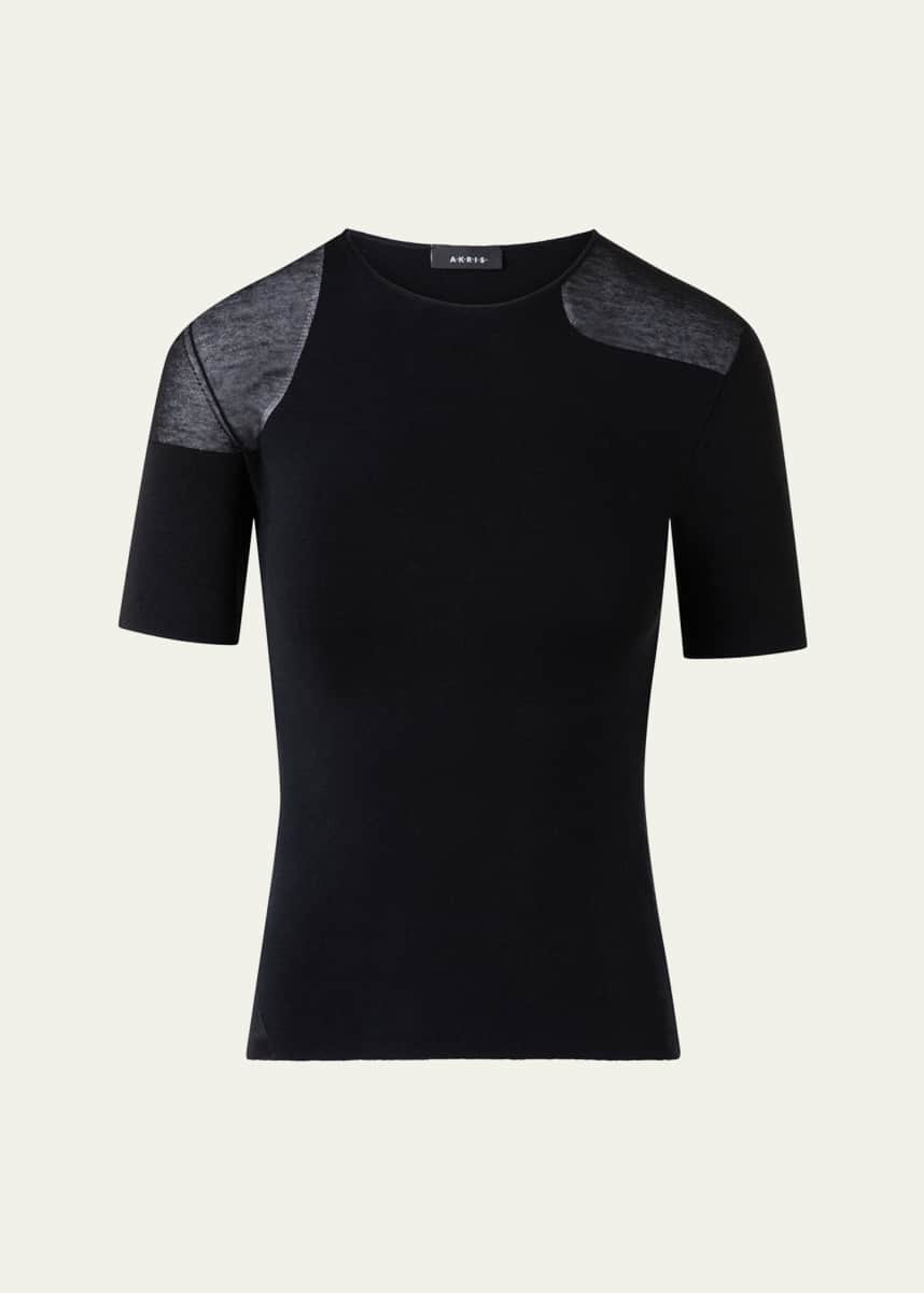 Akris Sheer Inset Knit Top