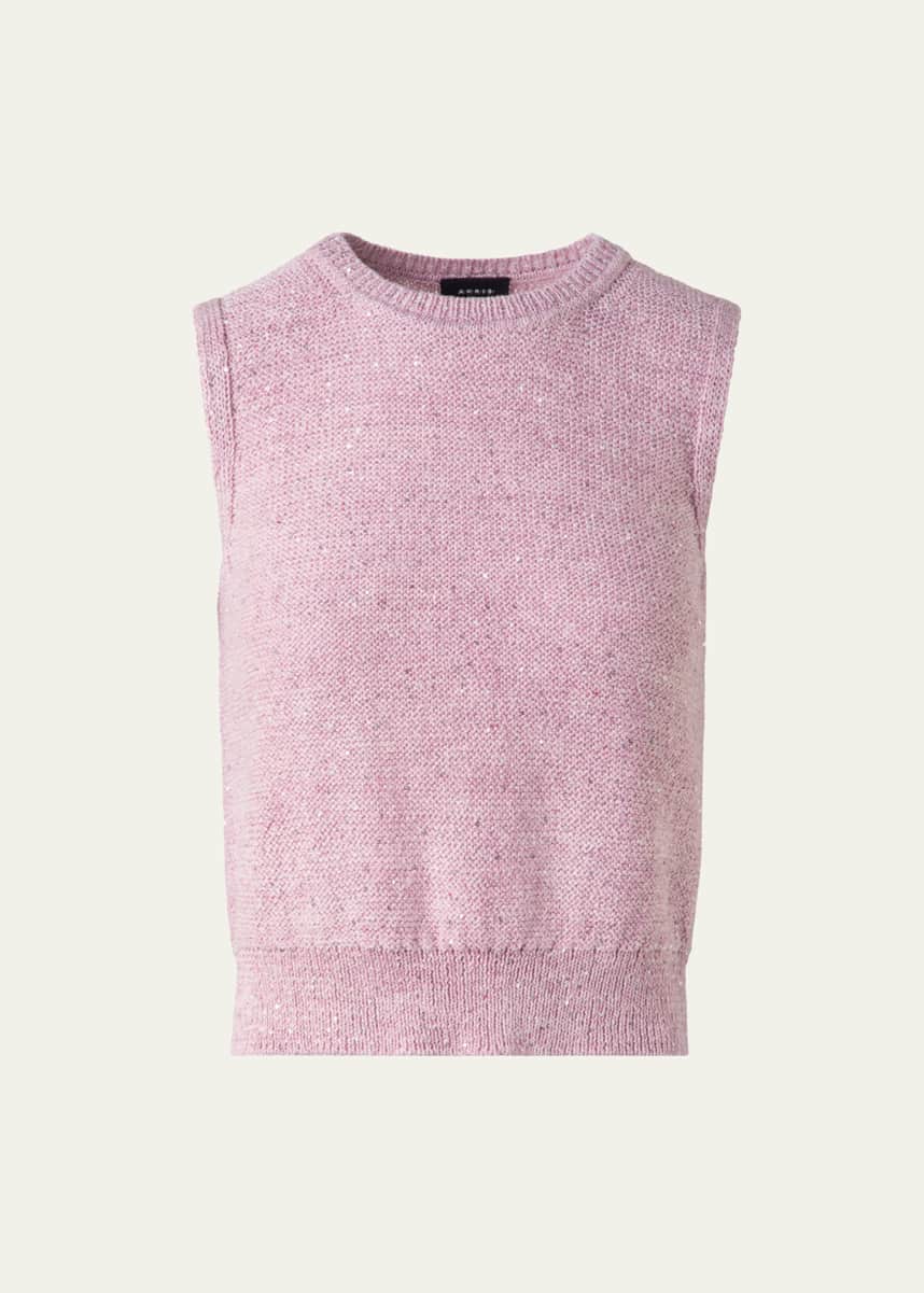 Akris Micro Sequined Knit Sleeveless Sweater