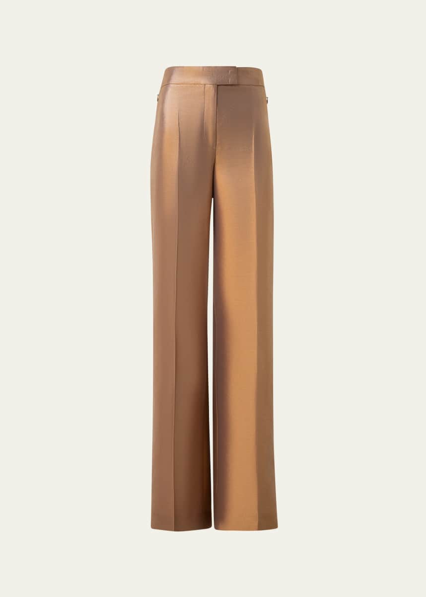Akris Fior Lurex Wide Leg Pants