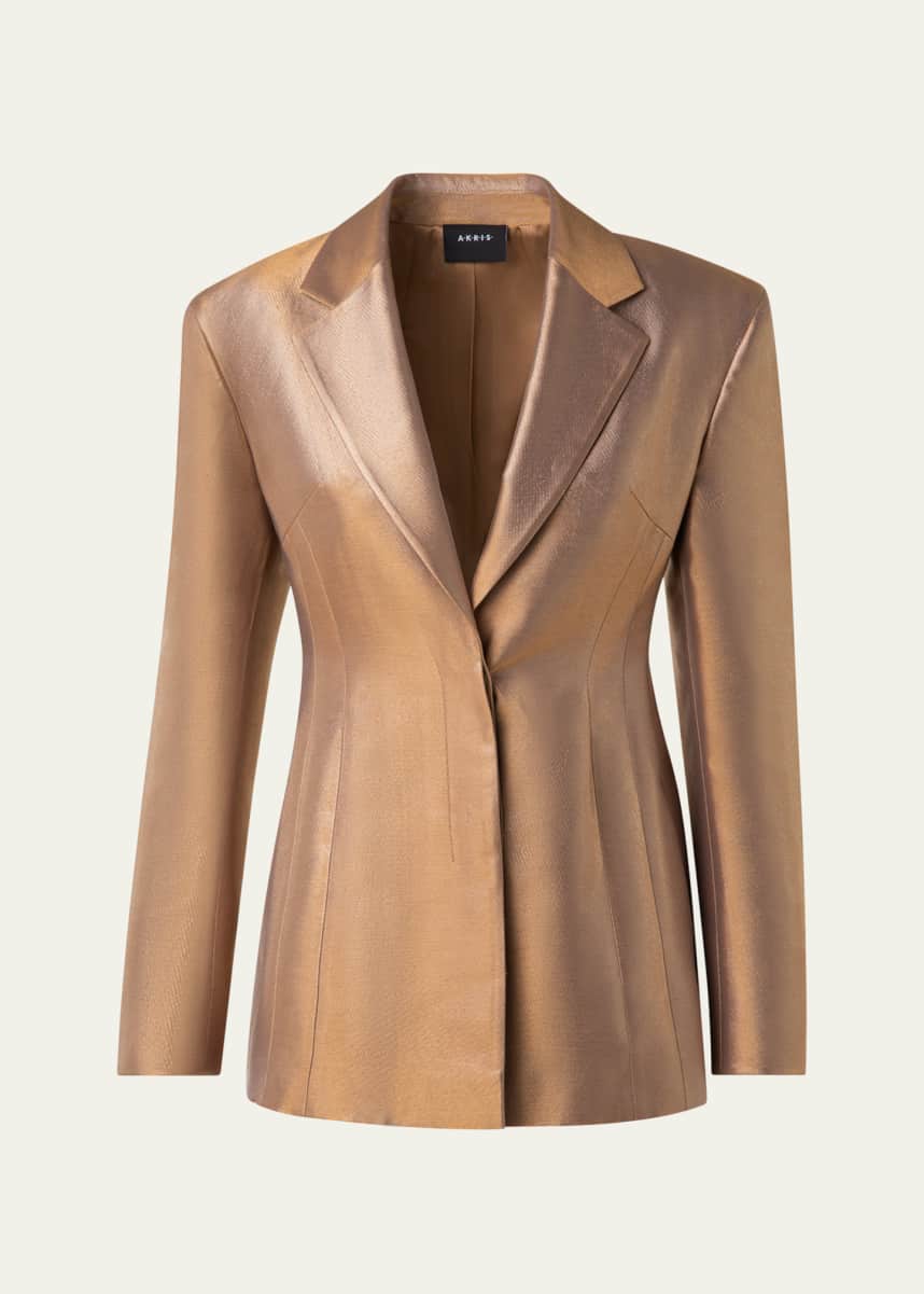 Akris Walker Metallic Single-Breasted Jacket