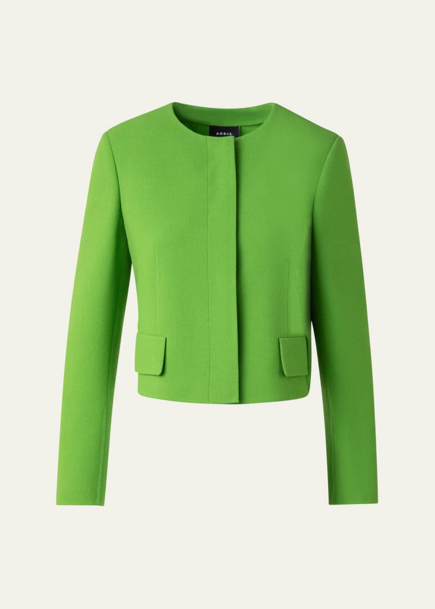 Akris Adriana Short Wool Crepe Jacket