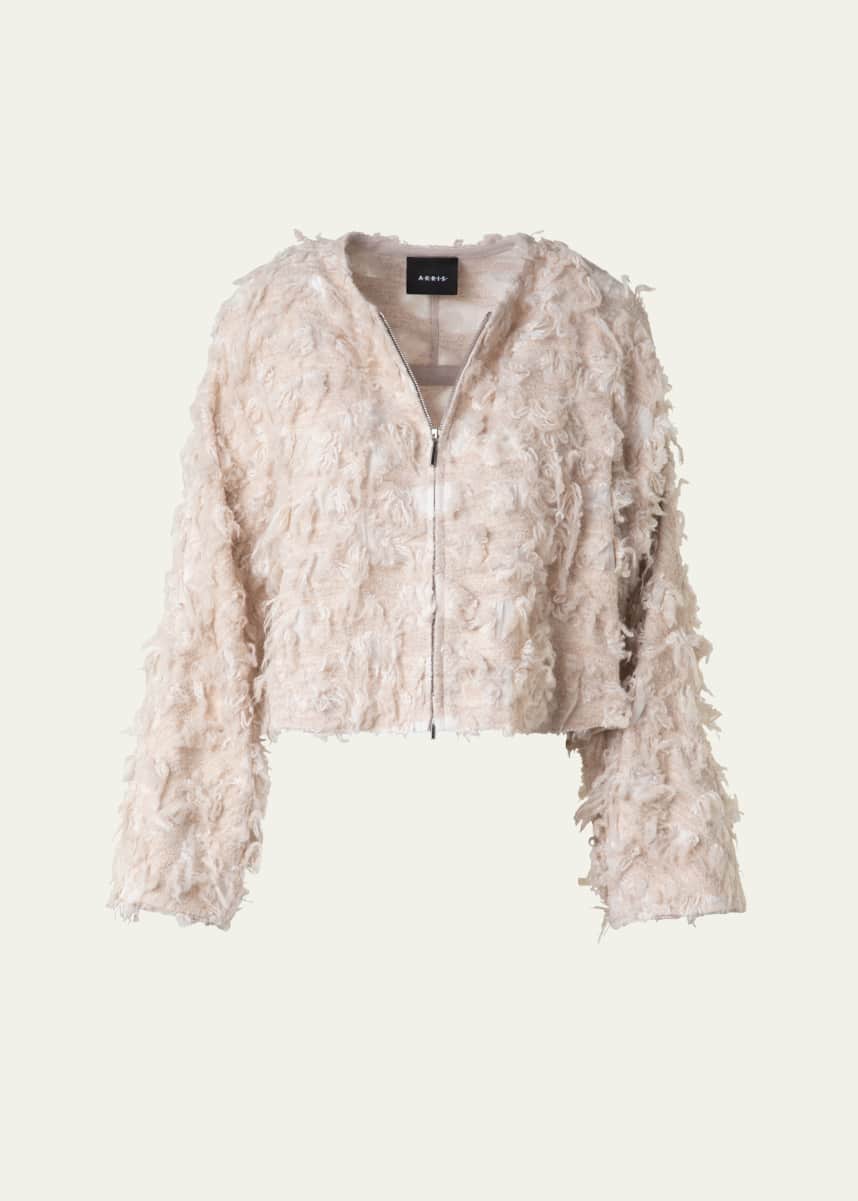 Akris Alida Short 3D Jacquard Wool-Blend Jacket