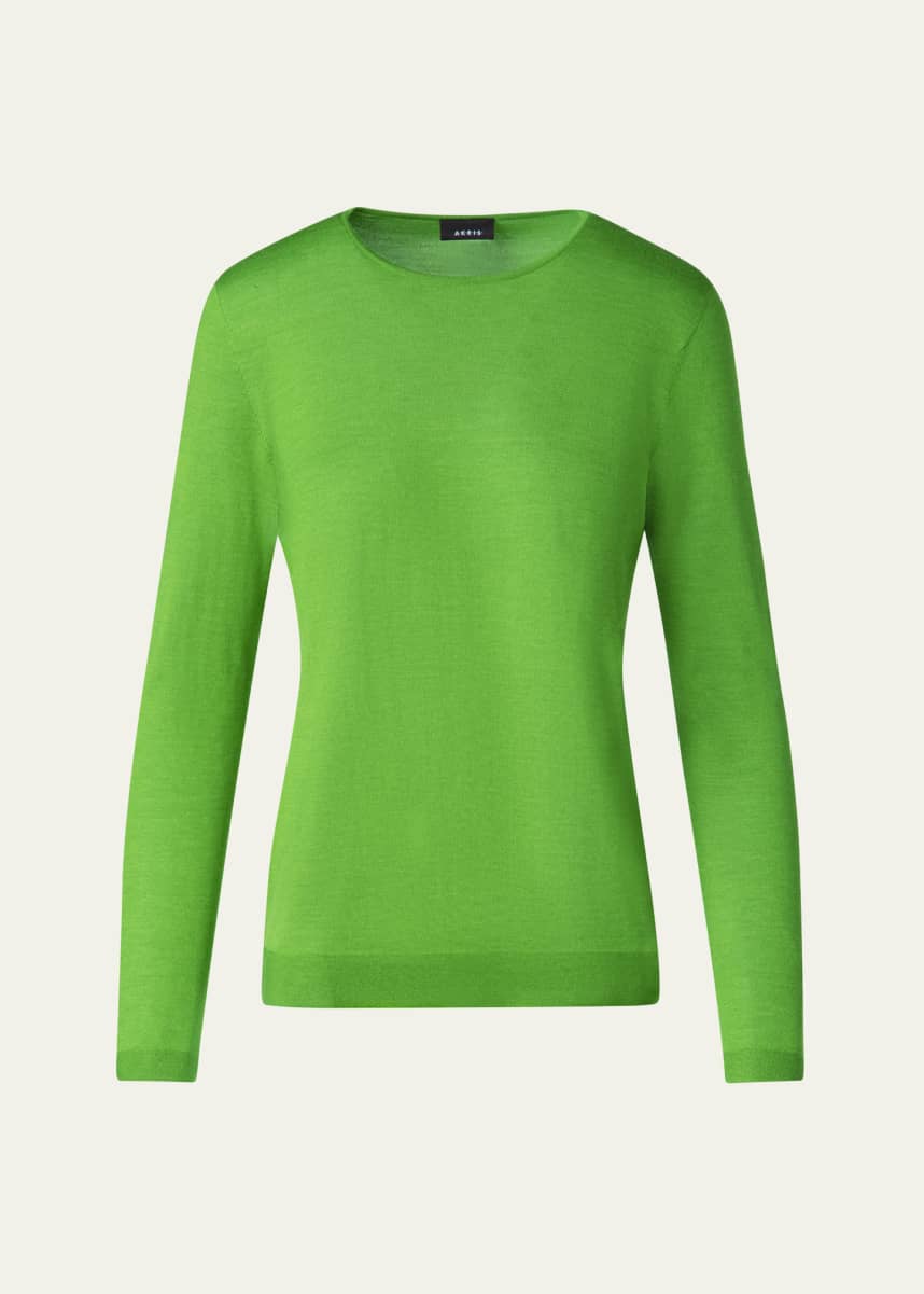 Akris Seamless Cashmere-Silk Crewneck Sweater