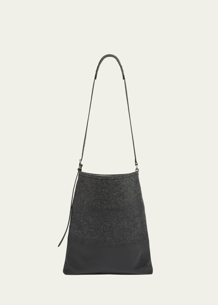 Dries Van Noten Men's Wool and Leather Crossbody Bag