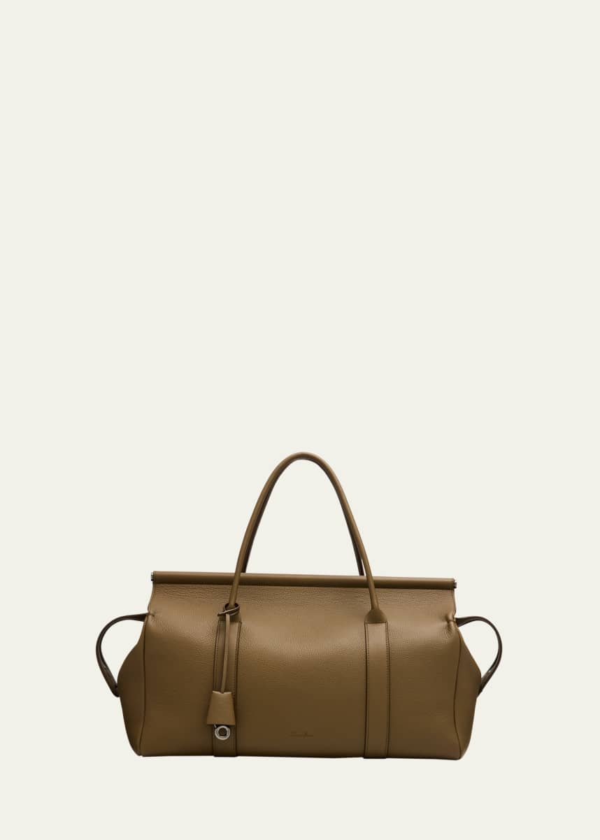 Loro Piana Men's Loom L42 Leather Weekender Bag