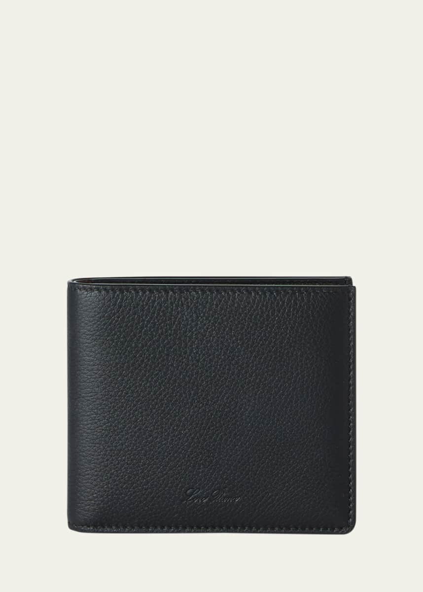 Loro Piana Men's Grained Leather Bifold Wallet