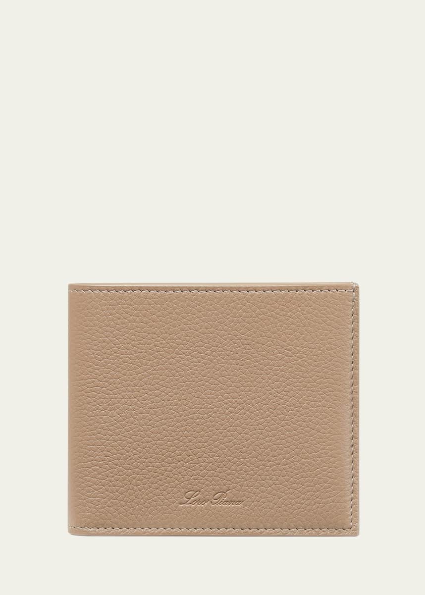 Loro Piana Men's Grained Leather Bifold Wallet