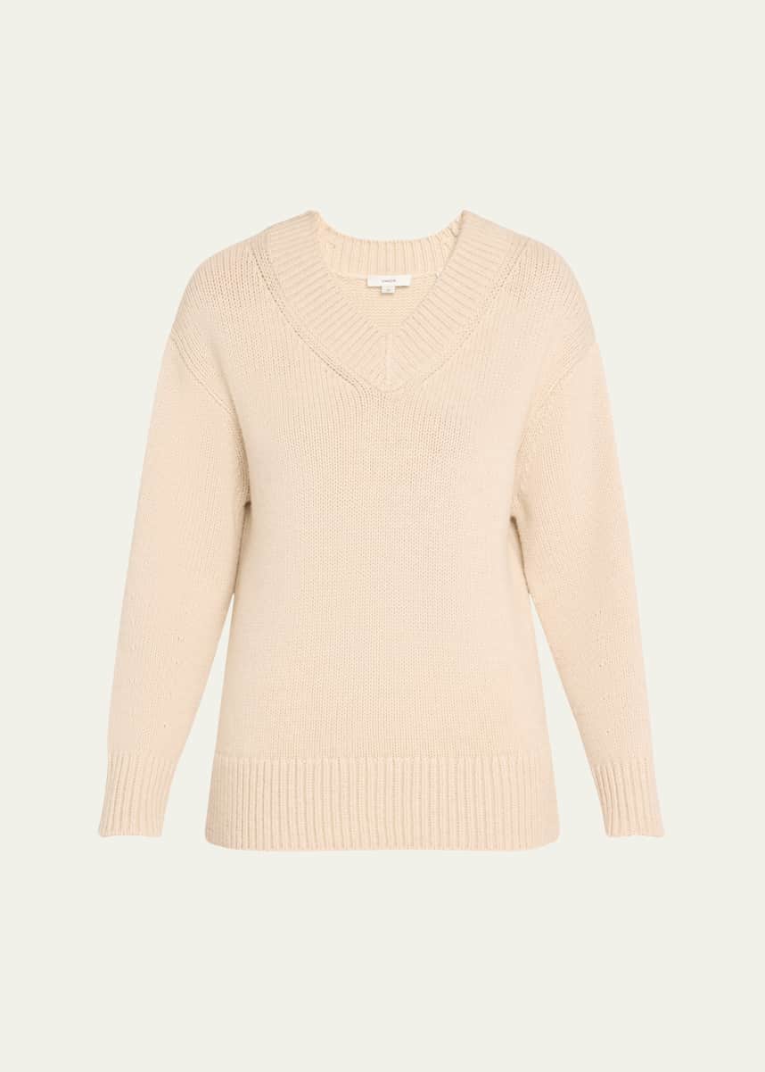 Vince Drop-Shoulder V-Neck Sweater
