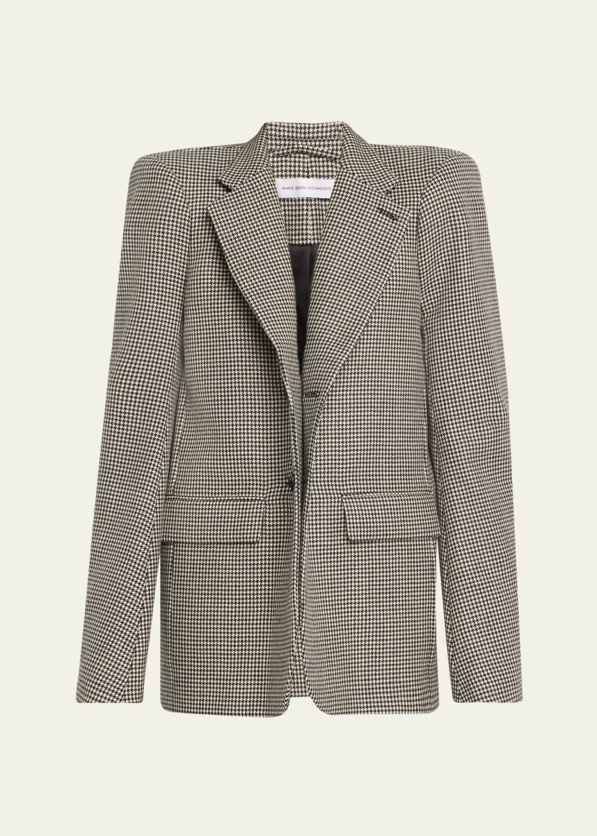 Marie Adam-Leenaerdt Houndstooth Hanger Tailoring Wool Jacket