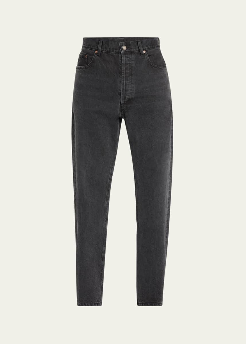 Saint Laurent Men's Loose-Fit Faded Denim Jeans