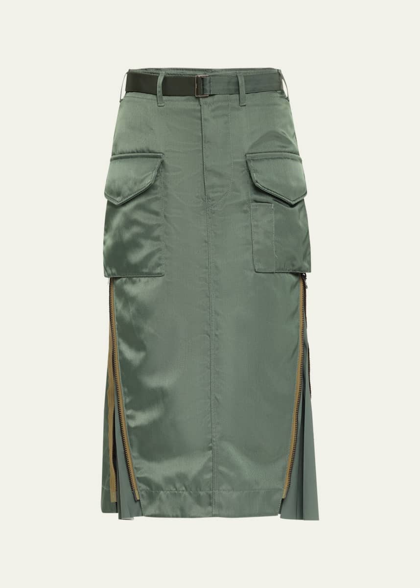 SACAI Belted Cargo Midi Skirt