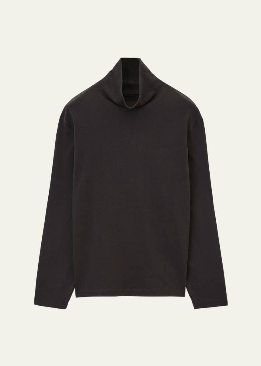 LEMAIRE Men's Heavy Jersey Mock-Neck T-Shirt