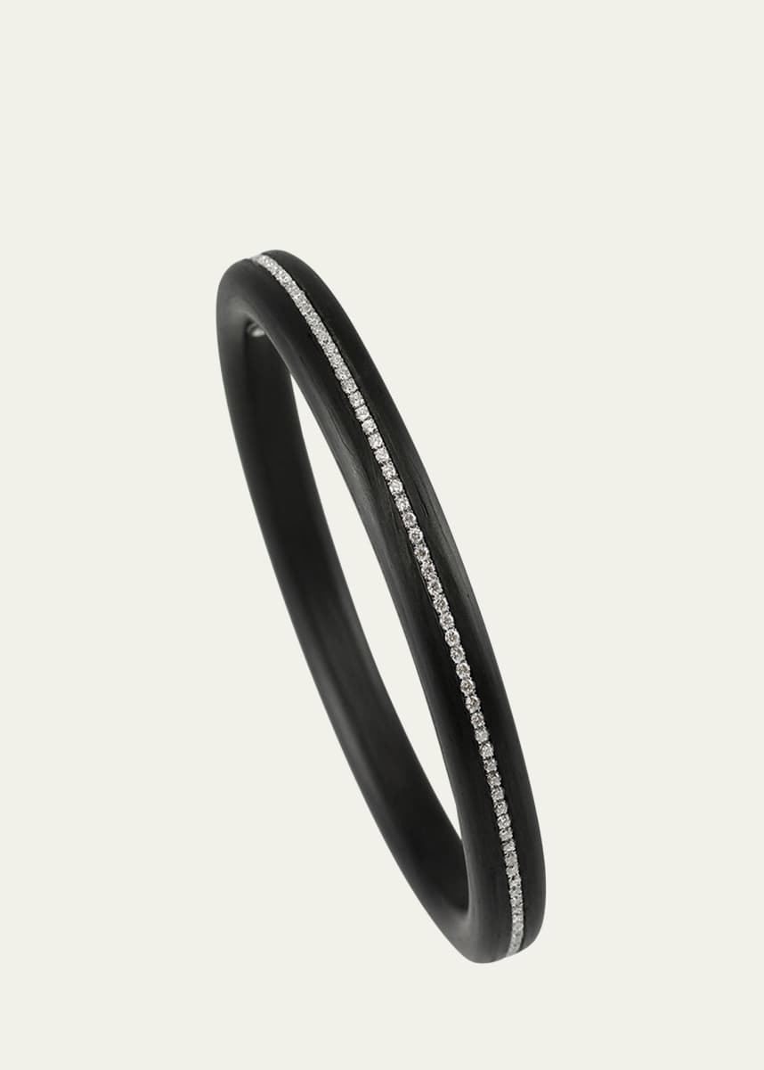 Boghossian Carbon Fiber 18K White Gold Bangle with Diamonds