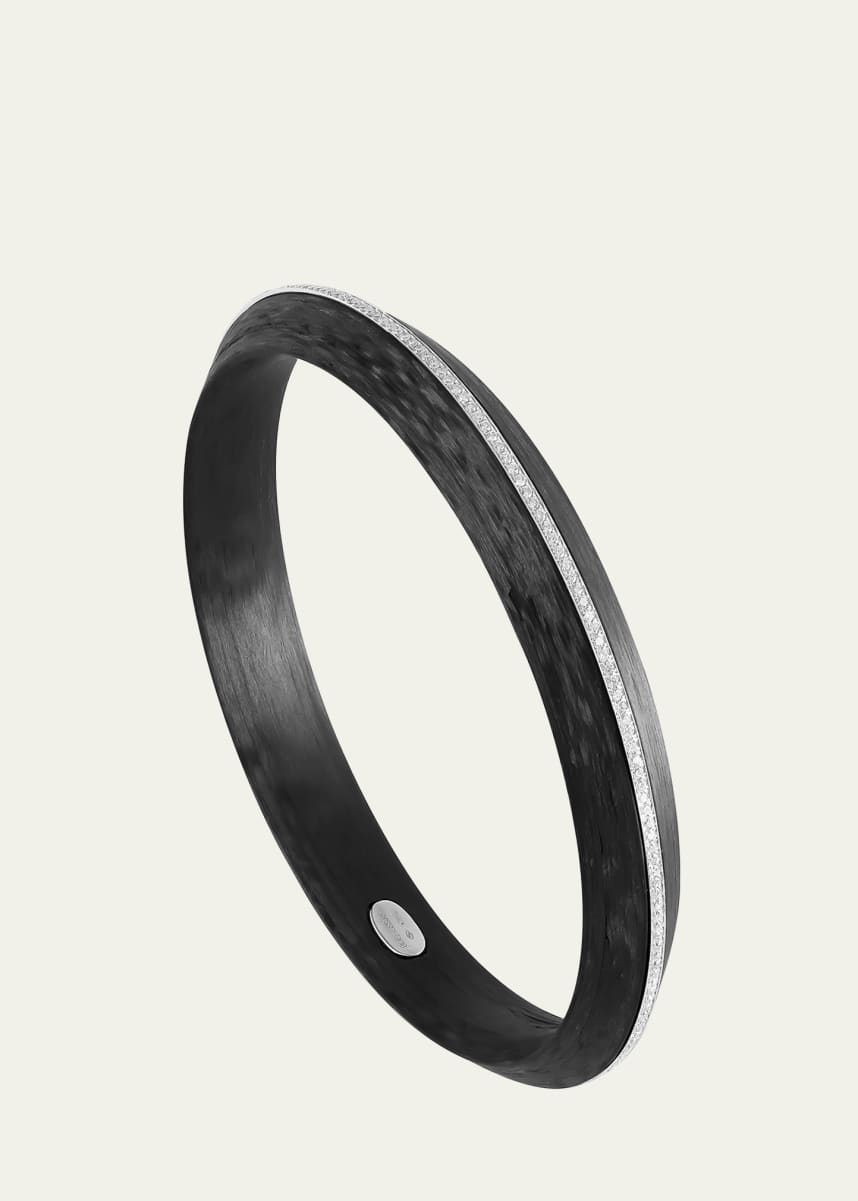 Boghossian Carbon Fiber 18K White Gold Bangle with Diamonds
