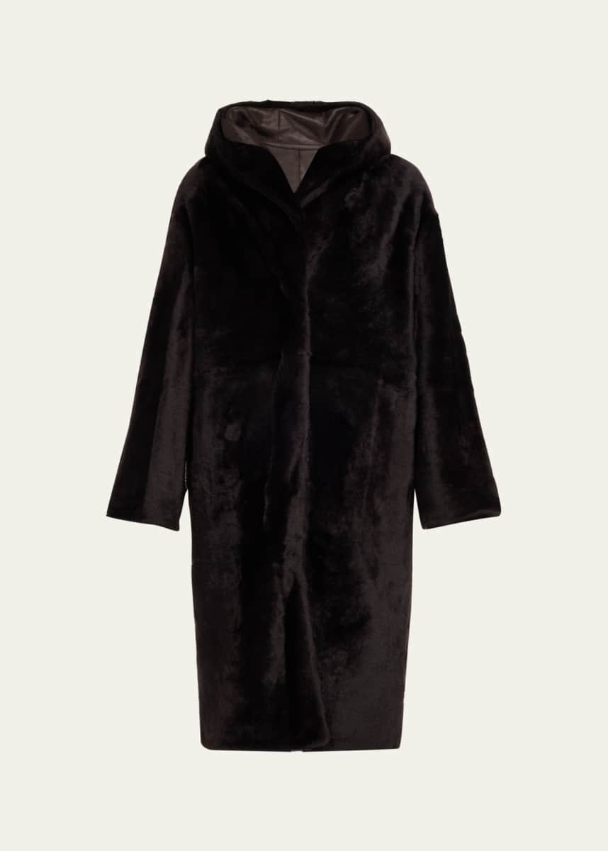 Yves Salomon Reversible Hooded Shearling Coat
