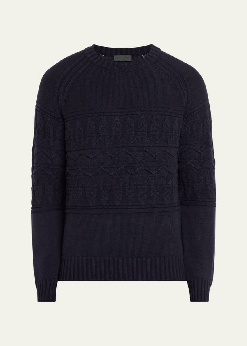 Iris Von Arnim Men's Cashmere Cable Crewneck Sweater