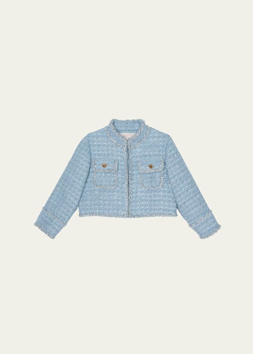 Tutu Du Monde Girl's Aubazine Tweed Embellished Cropped Jacket, Size 12-14