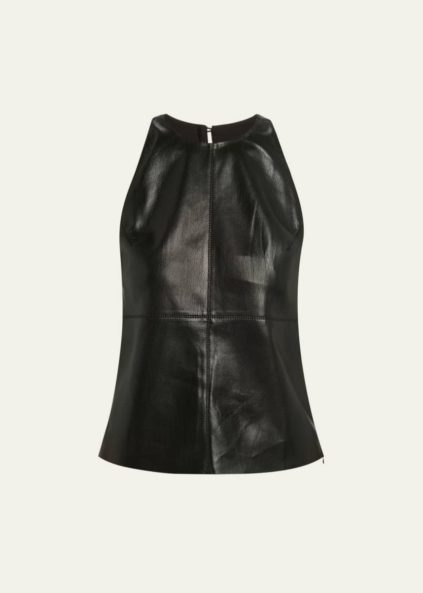 Nanushka Teza Sleeveless Alt-Leather Top