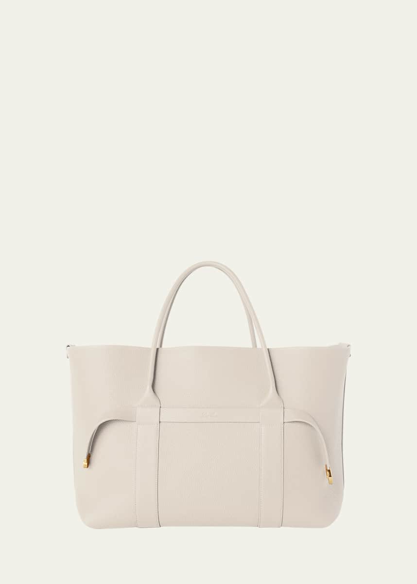 Loro Piana Ghiera Grained Leather & Cashmere Tote Back