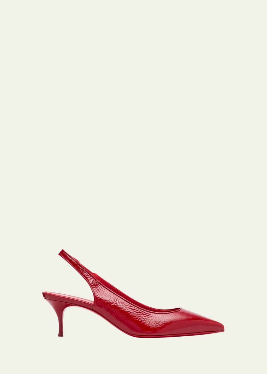 Christian Louboutin Sporty Kate Patent Red Sole Slingback Pumps