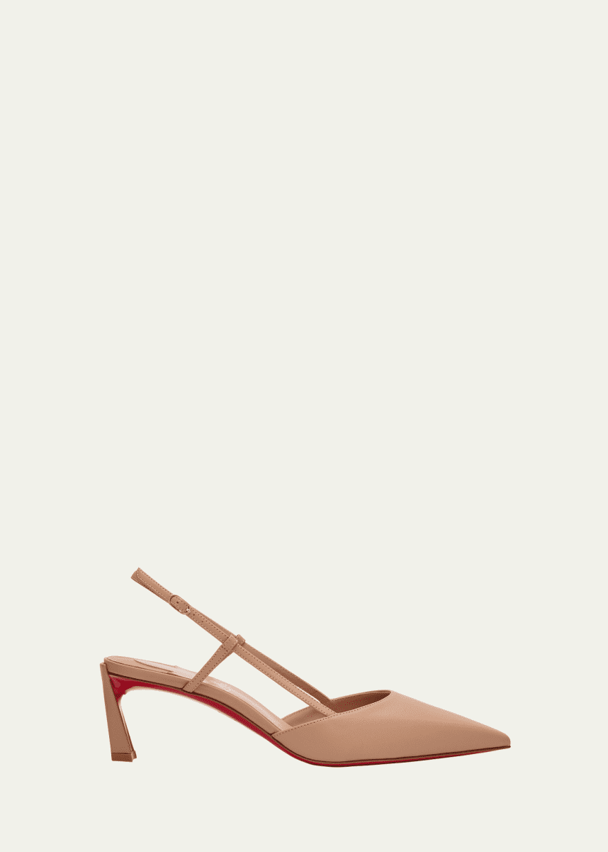 Christian Louboutin Condoroline Leather Red Sole Slingback Pumps