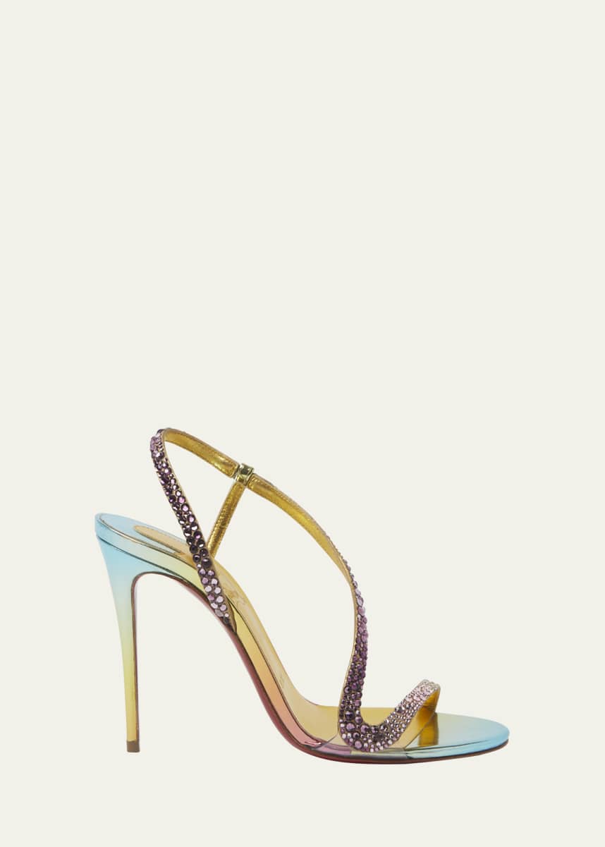 Christian Louboutin Rosalie Strass Red Sole Slingback Sandals