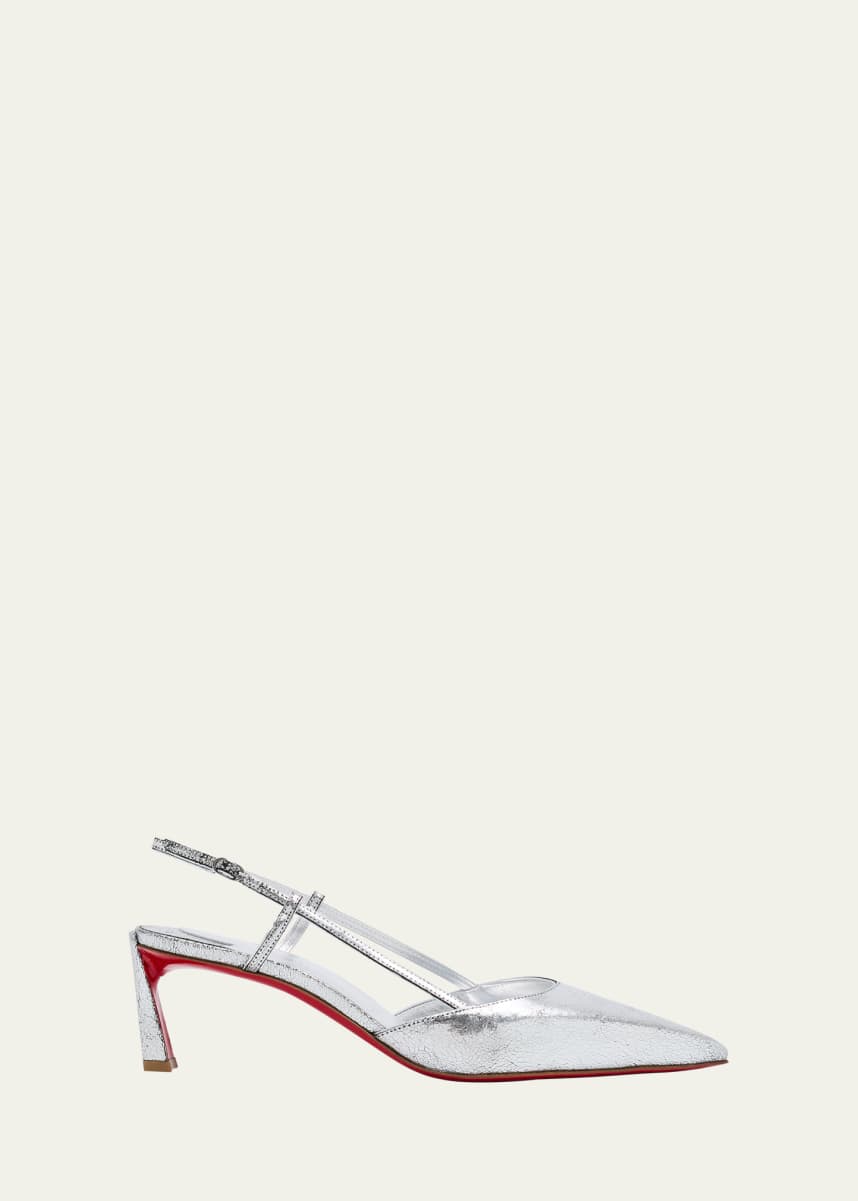 Christian Louboutin Condoroline Metallic Red Sole Slingback Pumps