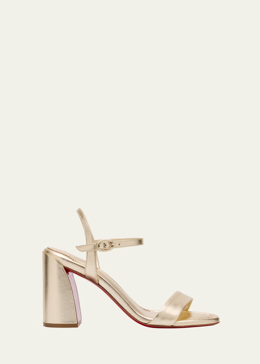 Christian Louboutin Miss Jane Metallic Red Sole Ankle-Strap Sandals