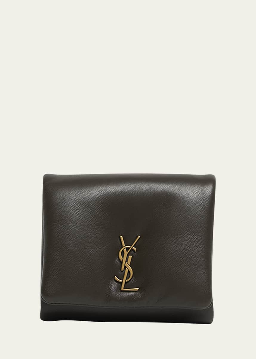 Saint Laurent YSL Compact Wallet in Plonge Leather