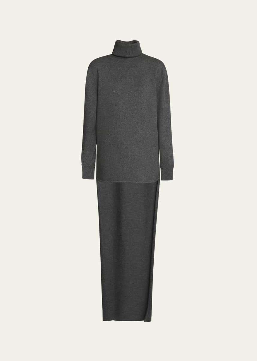 Givenchy Turtleneck Long-Back Wool-Cashmere Sweater