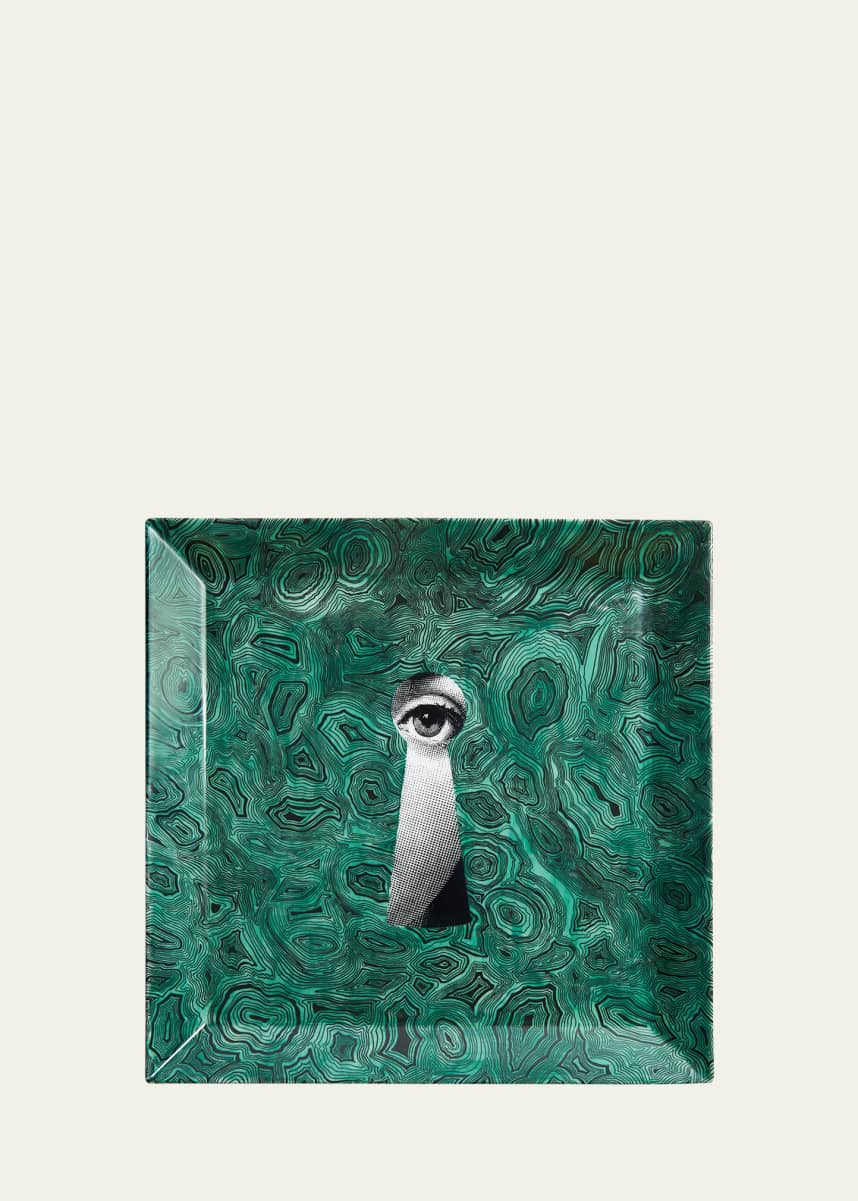 Fornasetti Serratura Malachite Square Tray