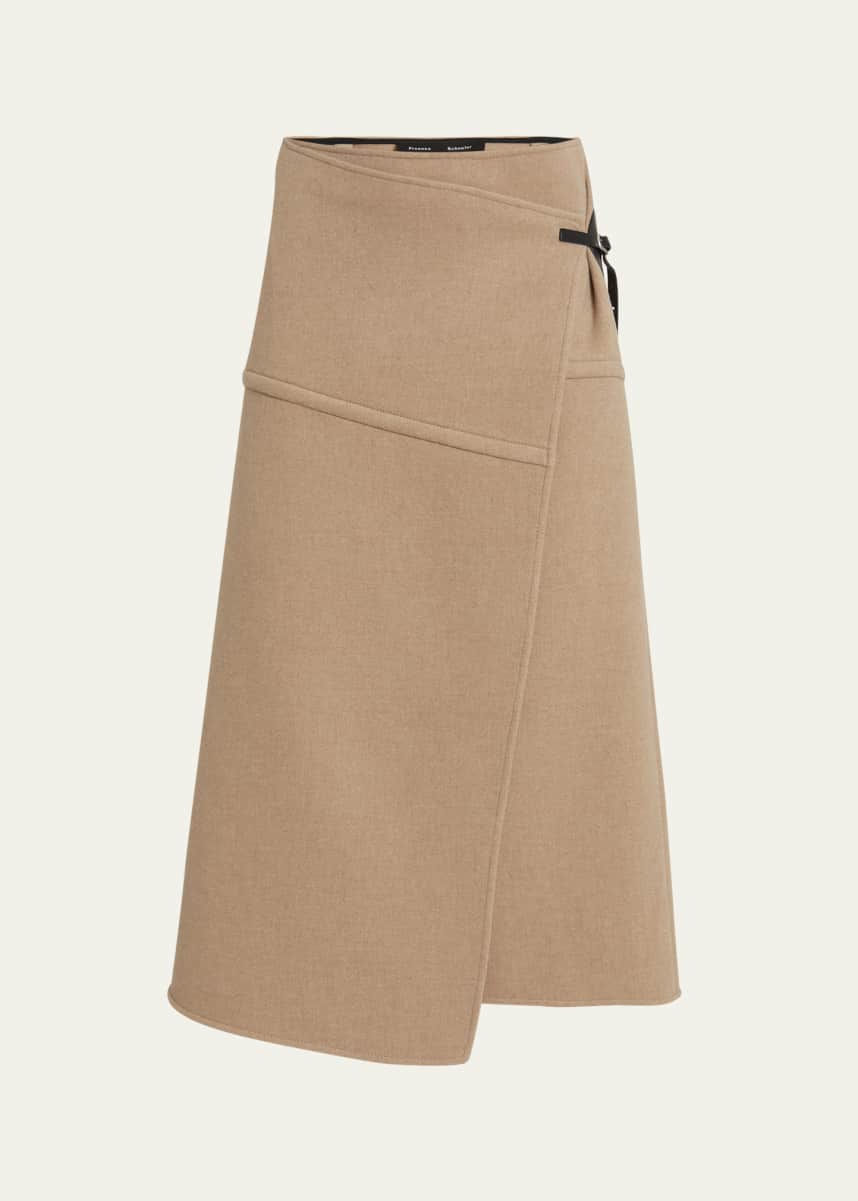 Proenza Schouler Aida Brushed Melange Wool Skirt
