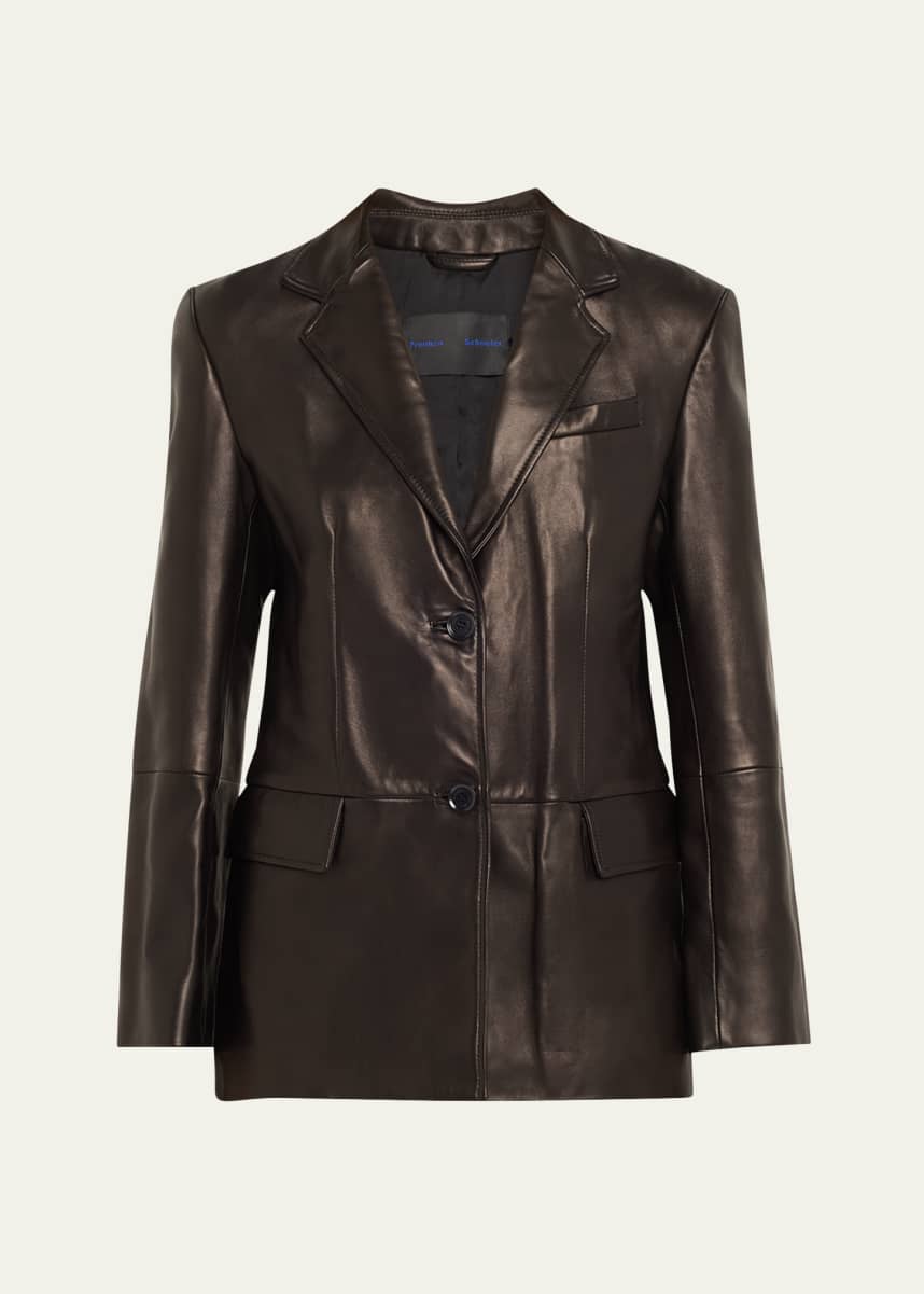 Proenza Schouler Hayes Open-Front Lambskin Leather Jacket