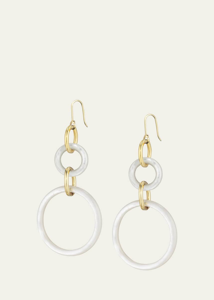 FARAONE MENNELLA by R.F.M.A.S. 18K Gold Large Stella Double Earrings, White