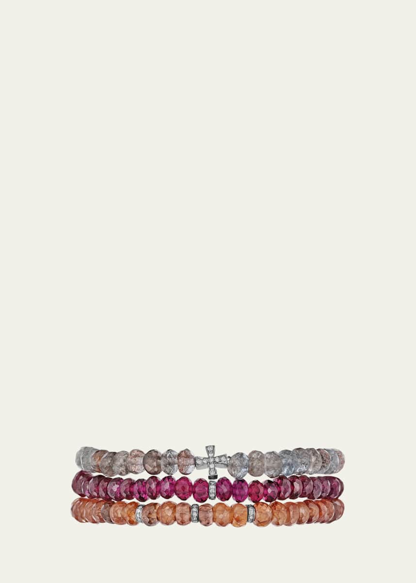 Sheryl Lowe 5mm Mini Diamond and Gemstone Bundle Bracelet Set